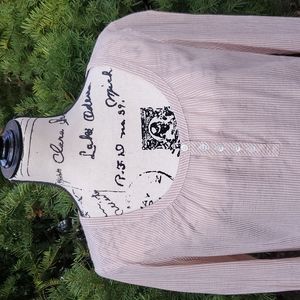 CLUB MONACO ▪︎Gold Metallic/Peachy Pink Striped, Scoopneck Tunic, EUC